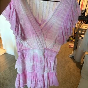 LoveShackFancy Pink Ruffled dress